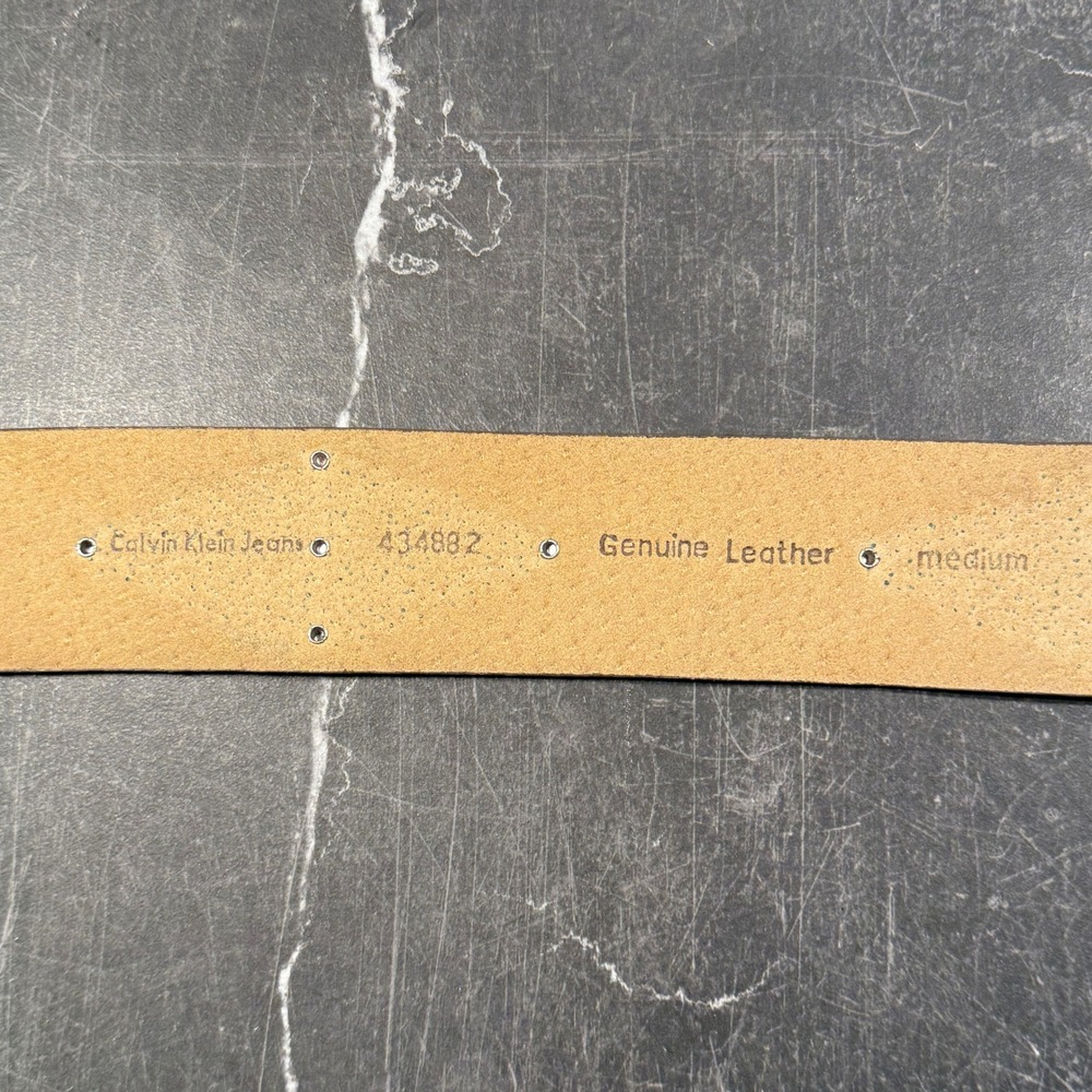 Vintage‎ Calvin Klein Jeans Suede Belt | Medium 32W Size 14 | Brown Rhinestone - Picture 5 of 11